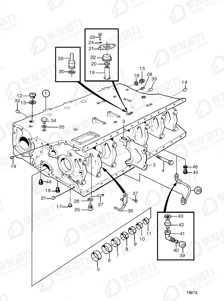 VOLVO Cylinder Block 425760 Drawing